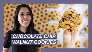 The Most Loaded Chocolate Chip Walnut Cookie Recipe Levain Copy Cat [upl. by Asilana130]