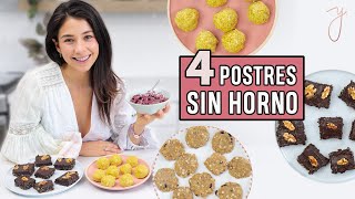 4 POSTRES SIN HORNO  Fáciles Saludables y Deliciosos 🍪 [upl. by Sada341]