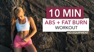 10 MIN ABS  FAT BURN  Floor Edition  burn fat to see the abs you train I Pamela Reif [upl. by Aiuqet]