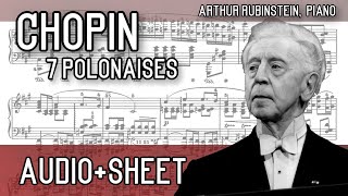 Chopin  7 Polonaises opp 26 40 44 53 amp 61 AudioSheet Rubinstein [upl. by Kauffmann]