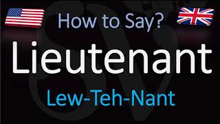 How to Pronounce Lieutenant CORRECTLY [upl. by Alolomo]