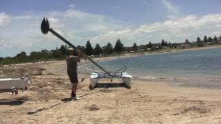 Hobie Wave  Stepping your mast solo updated version [upl. by Eldrid]