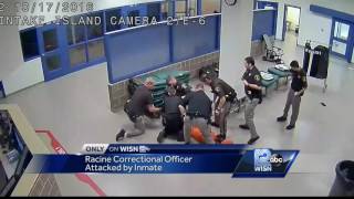 Surveillance video shows Racine County Corrections officer being attacked [upl. by Eiramlatsyrk890]