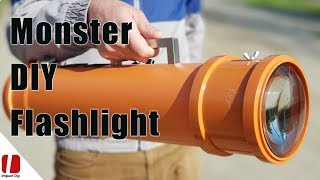 How To Make Monster 100w LED Flashlight 10000 Lumens With Huge Lenses [upl. by Salena754]