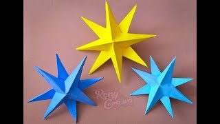 Cómo hacer Estrellas 3D  Origami Paper Star DIY  Navidad 2019 [upl. by Lorain196]