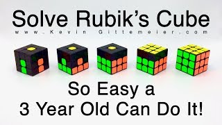 How To Solve Rubiks Cube So Easy A 3 Year Old Can Do It Full Tutorial [upl. by Enowtna]