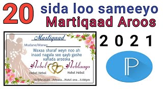 sida loo sameeyo martiqaad Invitation card baro sida loo isticmaalo pixellab full tutorial 2021 [upl. by Nordna]