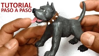 Como hacer un perro pitbull de plastilina  how to make a pitbull dog with clay [upl. by Ahsyat]