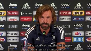 Andrea Pirlo Speaks as Juventus Manager for the First Time [upl. by Wanids]