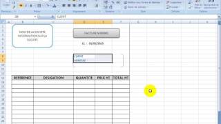 EXCEL Création dune facture simple [upl. by Ennoryt]