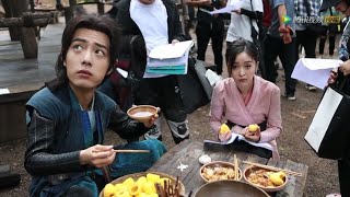 Douluo Continent 《斗罗大陆》 drama BTS 20210212 Xiao Zhan 肖战 Wu Xuanyi and the cast eating [upl. by Irahcaz334]