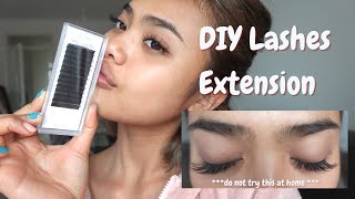 DIY lashes extension at home  Permanent individual extension [upl. by Nalced363]