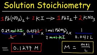 Solution Stoichiometry  Finding Molarity Mass amp Volume [upl. by Retrac692]