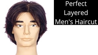 Perfect Layered Mens Haircut Tutorial  TheSalonGuy [upl. by Arny]