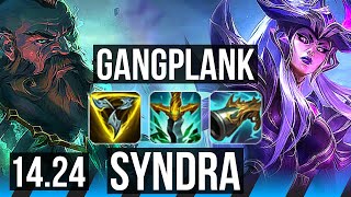 GANGPLANK vs SYNDRA MID  KR Master  1424 [upl. by Yroj]