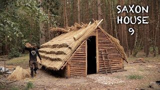 Building a Thatch Roof House Bushcraft Saxon House Part 9 [upl. by Massarelli]