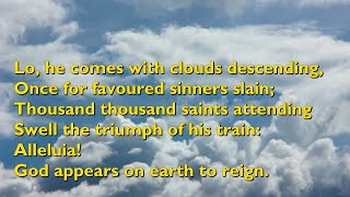 Lo He Comes With Clouds Descending Tune Helmsley  4vv with lyrics for congregations [upl. by Vivia]