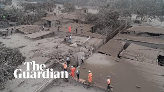 Aerial footage reveals devastation of Fuego volcano eruption [upl. by Anemij]