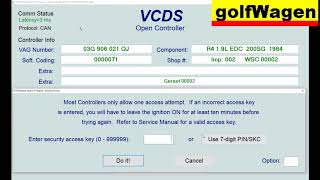 VCDSVAG 01engine ECU security access code VW Golf 5 tested [upl. by Evander]