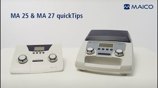 MA 25 MA 27 audiometry quickTips MAICO Diagnostics US [upl. by Olfe746]