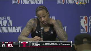 DeMar DeRozan Postgame Interview  Miami Heat vs Chicago Bulls  41924 [upl. by Ardnasirhc]