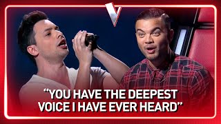 This guys INSANE DEEP voice SHOCKS The Voice coaches  Journey 120 [upl. by Nairam]