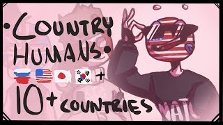 Countryhumans  10 countries SPEEDPAINT [upl. by Adnahsam]