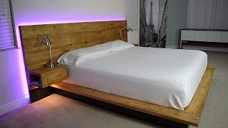 DIY Platform Bed With Floating Night Stands Plans Available [upl. by Anihcak]