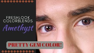 Freshlook Colorblends Amethyst on Brown eyes [upl. by Nnaylrebmik]