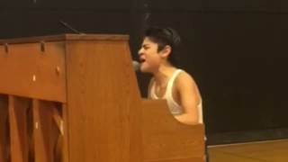 Kid performs Bohemian Rhapsody in front of whole school [upl. by Jamieson329]