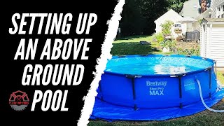 Setup a Bestway or Intex Above Ground Pool Filter Pump and Prep Ground [upl. by Jordana]