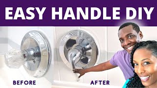 Easy Bathtub Faucet Handle Replacement for Beginners  DIY Power Couple [upl. by Aivila969]