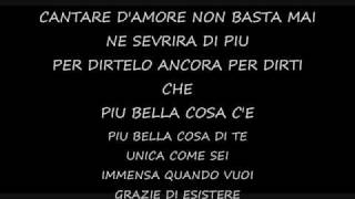 Eros Ramazzotti  Piu Bella Cosa  LYRICS [upl. by Nodnab]