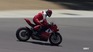 Carl Fogarty on Panigale V4 916 Anniversary at Laguna Seca [upl. by Oelak]