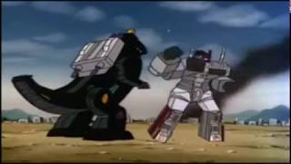 Clash of the Titans  All Metroplex vs Trypticon battles from Transformers G1 [upl. by Llennhoj]