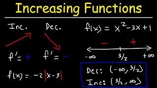 Increasing and Decreasing Functions  Calculus [upl. by George]