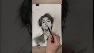 Jin BTS Freehand portrait drawing jin jinbts jinarmy drawingtutorial onlineartgallery [upl. by Leahcimrej]