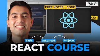 Reactjs Complete Tutorial for Beginners in Hindi  5 Projects  Free Notes [upl. by Deach]