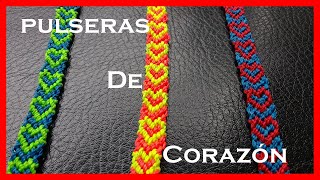 Como hacer pulseras de hilo en forma de corazón [upl. by Milman]