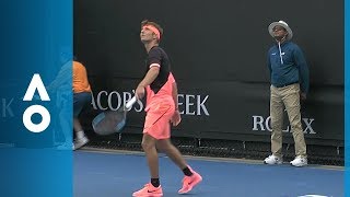 Coretin Moutet takes his anger out on the ball  Australian Open 2018 [upl. by Tilly279]