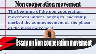 How To Write An Essay On Non Cooperation Movement [upl. by Punke661]