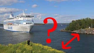 Huge Baltic ferry crossing a narrow path  Suomenlinna Helsinki [upl. by Malva]