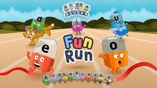 Alphablocks Fun Run  Learn About Phonics and Letter Sounds  CBeebies Go Explore Game [upl. by Elata]