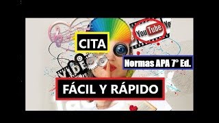 CÓMO CITAR UN VIDEO DE YOUTUBE EN WORD CON EJEMPLO SEGÚN NORMAS APA SÉPTIMA EDICIÓN 7ma [upl. by Eibbil]