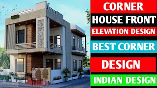 Simple Modern Corner House Design In India  Corner House Design  Indian Front elevation [upl. by Vacuva540]