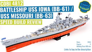 COBI 4812  BATTLESHIP USS IOWA BB61  USS MISSOURI BB63  Speed Build Review [upl. by Anthe]