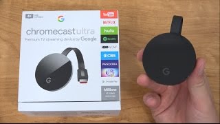 Chromecast Ultra Unboxing and Setup 4K Streaming [upl. by Nynahs824]