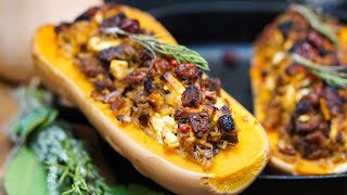 RECETTE COURGE BUTTERNUT FARCIE VEGETARIENNE [upl. by Enilrae]