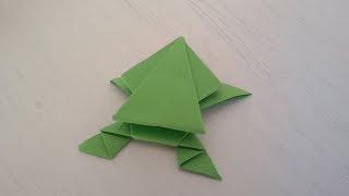 Origami Jumping Frog 🐸 DIY Paper Crafts  Rana de Papel que salta Rana saltarina Manualidades [upl. by Yelhak]