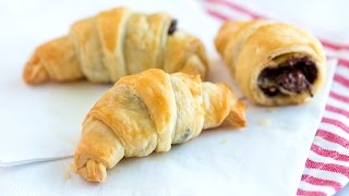 Quick Easy Chocolate Croissants Recipe [upl. by Dich]